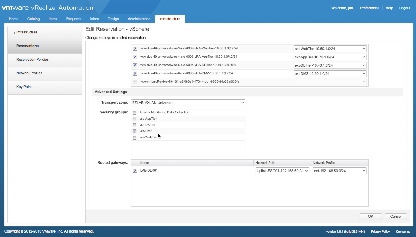 security groups in vRA reservations