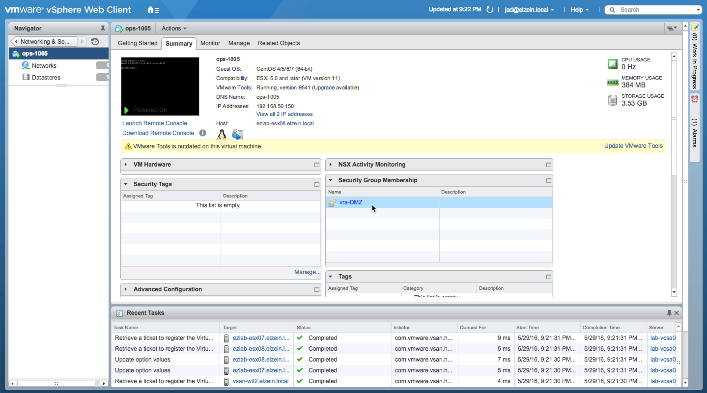 Security Group Membership in vSphere Web Client